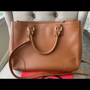 Tory Burch Leather Tote in Tan